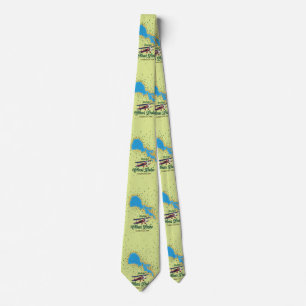 Clear Lake California USA map Tie