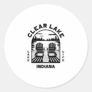 Clear Lake Indiana Outdoors Vintage 1 Classic Round Sticker
