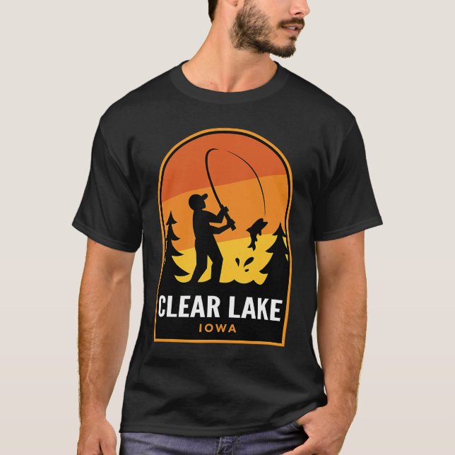 Clear Lake Iowa Fishing T-Shirt (Front)