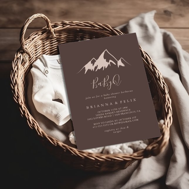 Clear Mountain Country BabyQ Baby Shower Barbecue Invitation (Creator Uploaded)