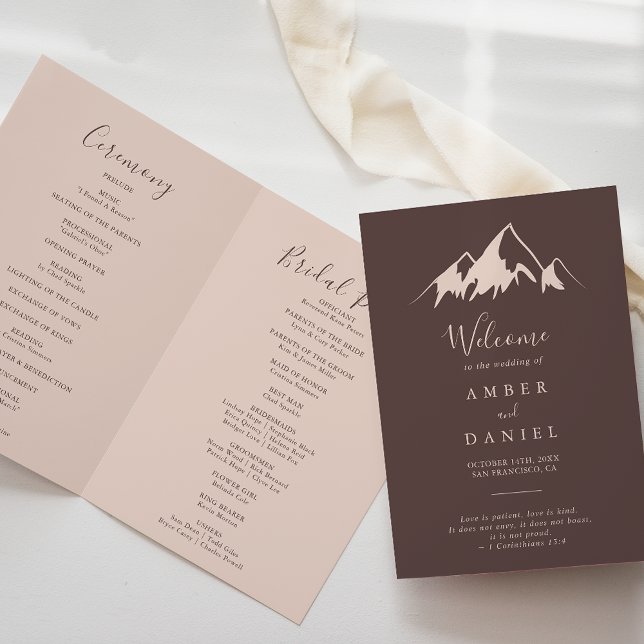 Clear Mountain Country Folded Wedding Program (Creator Uploaded)