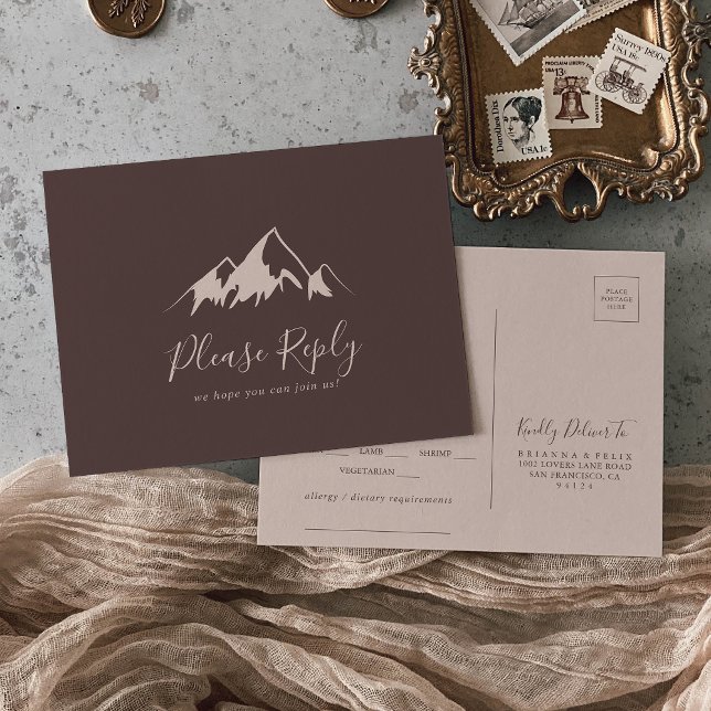 Clear Mountain Country Menu Choice RSVP Postcard (Creator Uploaded)