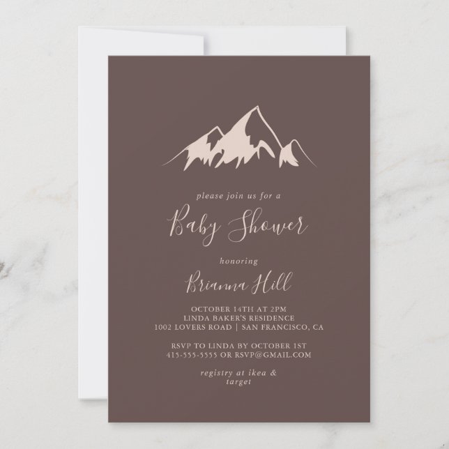 Clear Mountain Country Minimalist Baby Shower Invitation (Front)