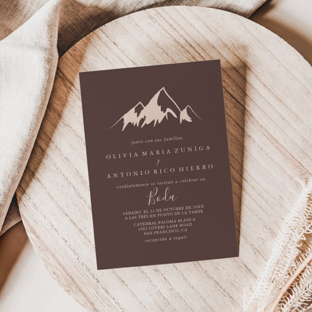 Clear Mountain Country Spanish Boda Wedding Invitation (Creator Uploaded)