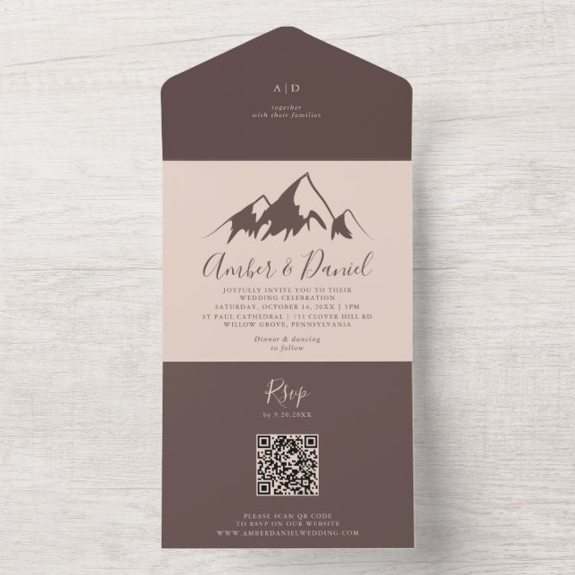 Clear Mountain Country Wedding   All In One Invitation (Inside)