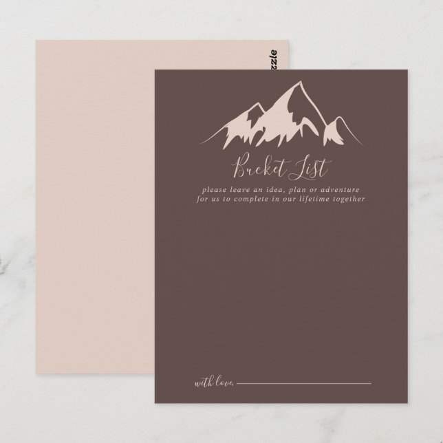 Clear Mountain Country Wedding Bucket List Cards (Front/Back)
