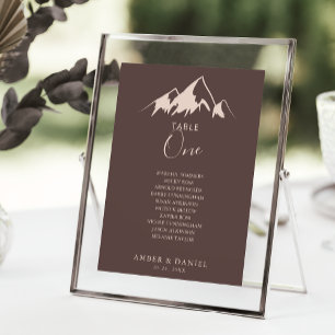 Clear Mountain Table Number 1 Seating Chart
