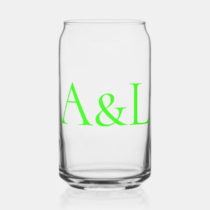 Clear Neon Monogram Glass Can – Customisable