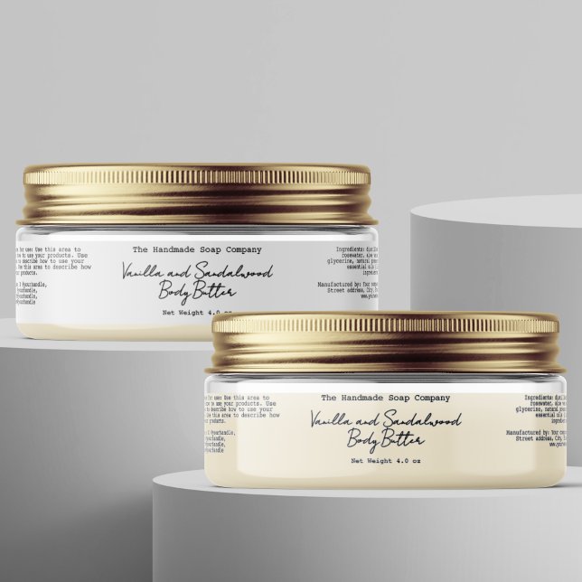 Clear or White Skin Cream Body Butter Jar Label  (Creator Uploaded)
