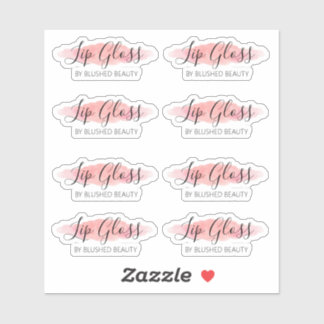 Clear Pink Lip Gloss Labels 1.9 Inches Wide