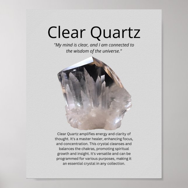 Clear Quartz Crystal Meaning Poster (Front)