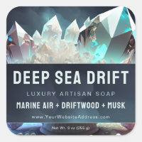 Clear Quartz Crystal Pearls Artisan Product Label