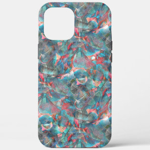 Clear red and cyan spots on unfinished rough wall iPhone 12 pro max case