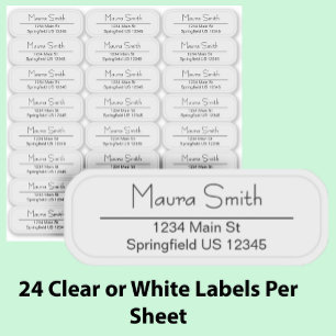Clear Return Address Custom Name Transparent Label