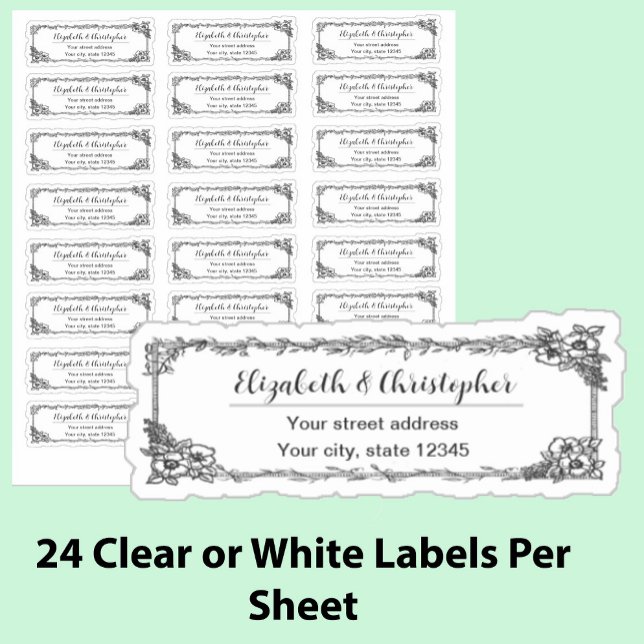 Clear Return Address Floral Custom Transparent  (Creator Uploaded)