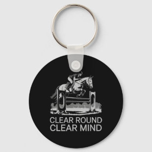 Clear Round Clear Mind Equestrian Key Ring