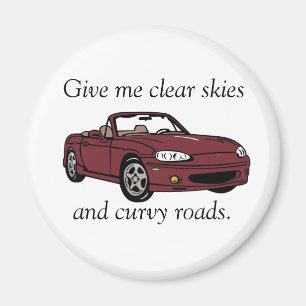Clear Skies & Curvy Roads- Copper Red Magnet