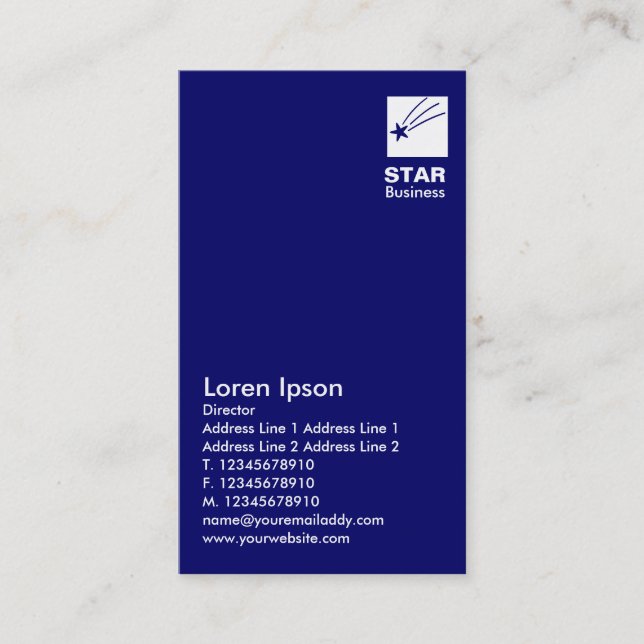 Clear Star - Dark Blue Business Card (Front)