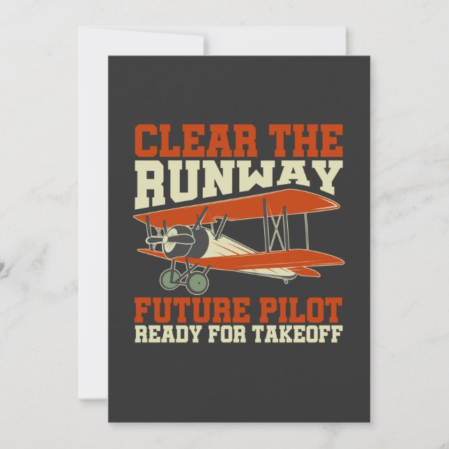 Clear The Runway Future Pilot Ready For Takeoff Holiday Card (Front)