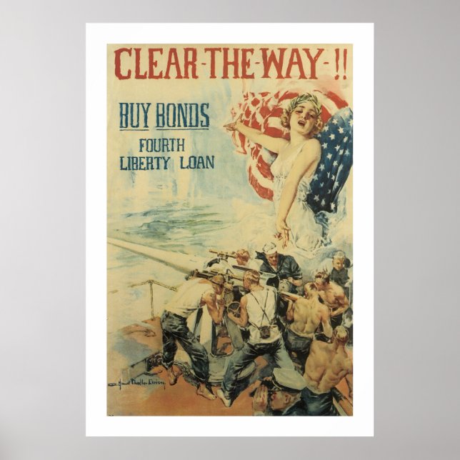 Clear the Way!! - Fourth Liberty Loan Poster (Front)
