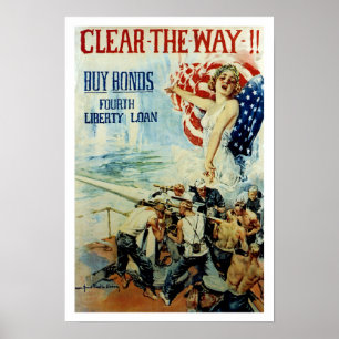 Clear the Way!! - Fourth Liberty Loan Poster