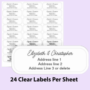 Clear Three Line Return Address Transparent 