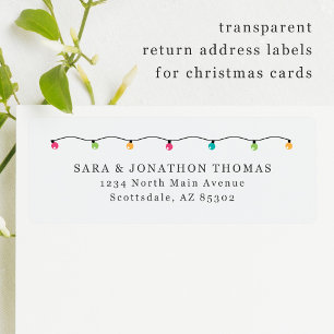 Clear Transparent Christmas Return Address Labels