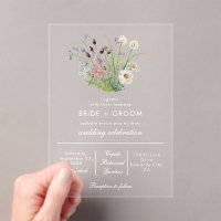 Clear Transparent Modern Wildflower Wedding