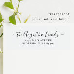 Clear Transparent Return Address Labels<br><div class="desc">Elegant transparent return address labels for your invitation envelopes.  Each label on the 8x8" sheet is slightly less than 1" high by about 2.5" wide.</div>