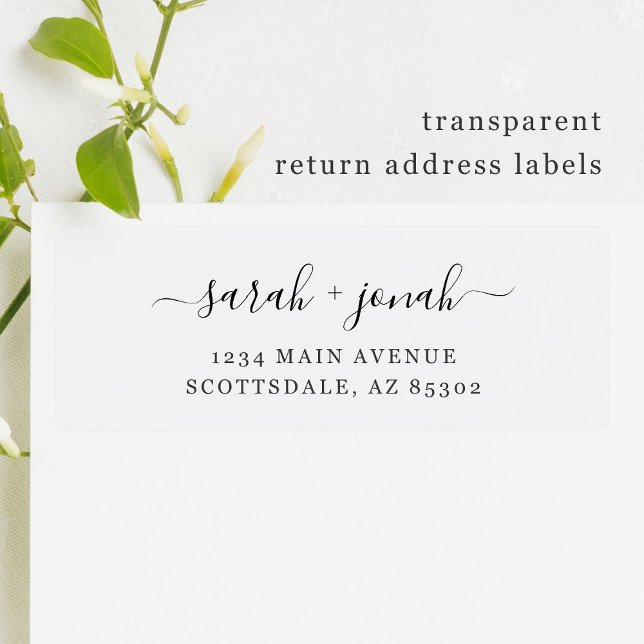 Clear Transparent Wedding Return Address Labels (Creator Uploaded)