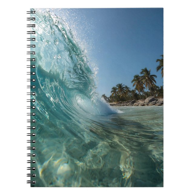 Clear Tropical Wave Palm Beach Photo Notebook (Front)