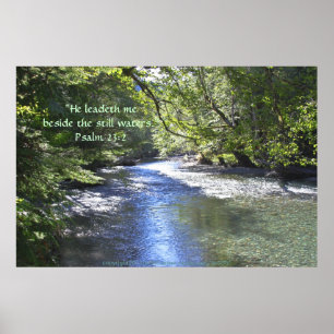 Clear Water River Print w/Scripture Verse