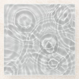 Clear Water Surface Abstract Texture Glass Coaster