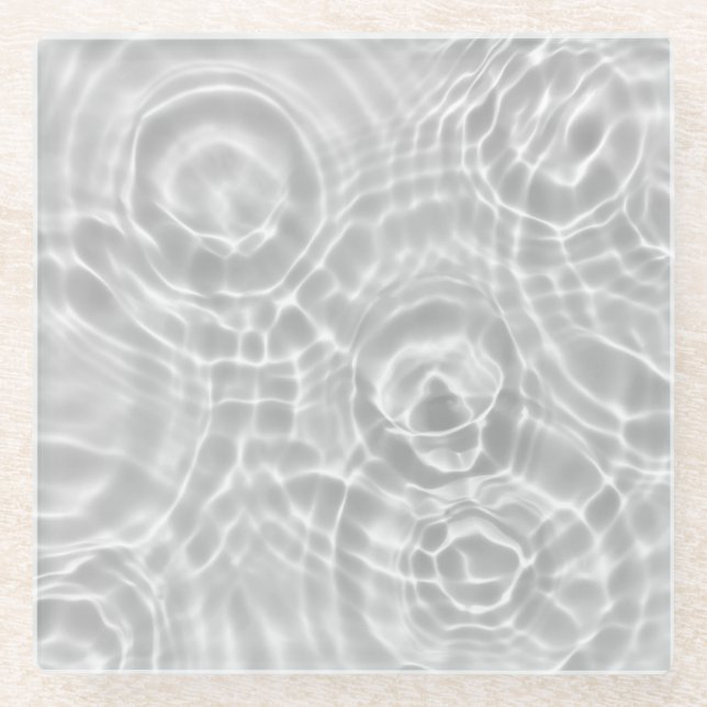 Clear Water Surface Abstract Texture Glass Coaster (Front)
