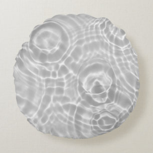 Clear Water Surface Abstract Texture Round Cushion