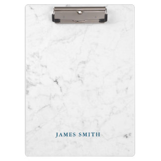 Clear White marble stone Clipboard