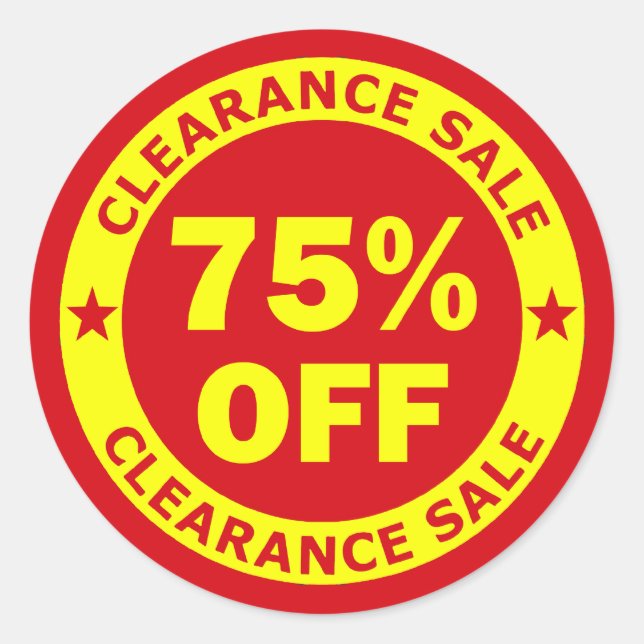 Clearance Sale 75 Percent Off Classic Round Sticker (Front)