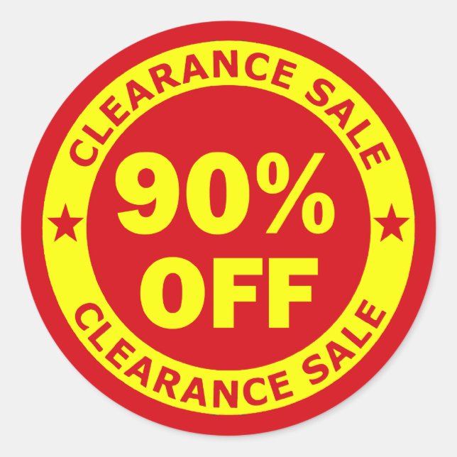 Clearance Sale 90 Percent Off Classic Round Sticker (Front)