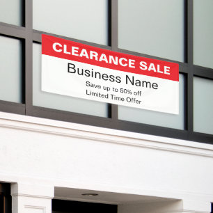 Clearance Sale Business Red and White Store Banner