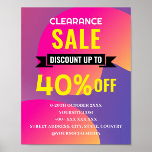 CLEARANCE SALE DISCOUNT SHOP POSTER