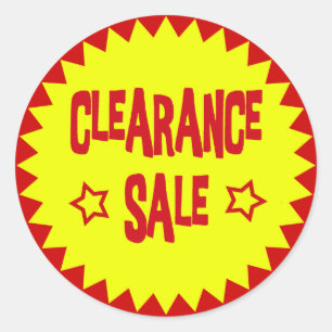 CLEARANCE SALE RETAIL BADGE CLASSIC ROUND STICKER