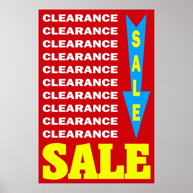 CLEARANCE SALE - RETAIL POSTER SIGN (Front)
