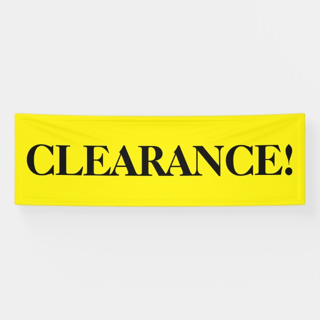 Clearance simple black yellow banner sign (Horizontal)