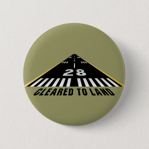 Cleared To Land Runway 6 Cm Round Badge