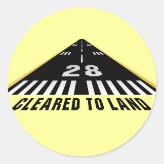 Cleared To Land Runway Classic Round Sticker