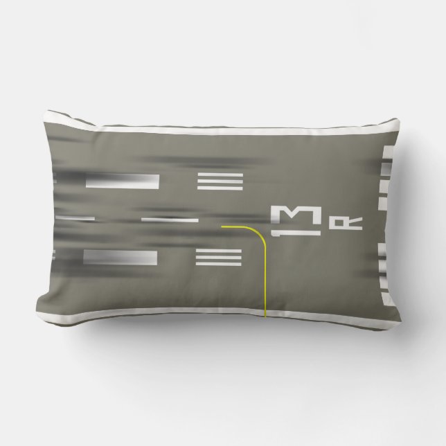 Cleared to Land Runway Pillow, JFK 13/31 Lumbar Cushion (Front)