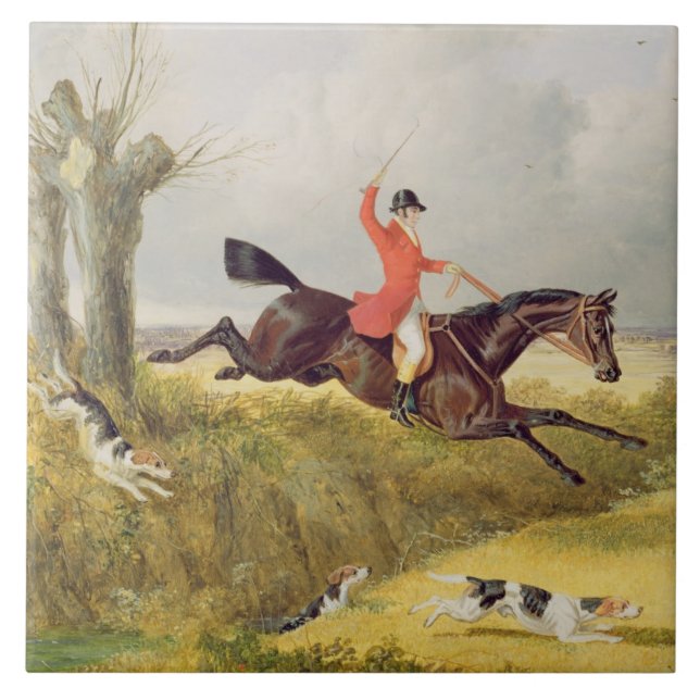 Clearing a Ditch, 1839 (oil on panel) Ceramic Tile (Front)