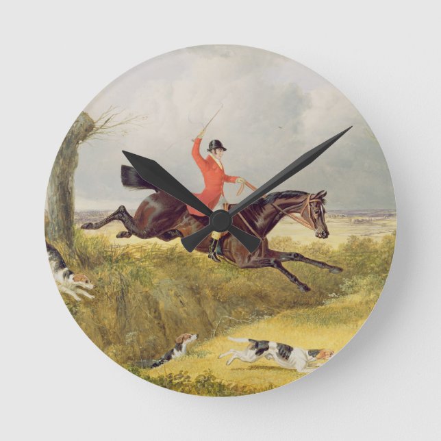 Clearing a Ditch, 1839 (oil on panel) Round Clock (Front)