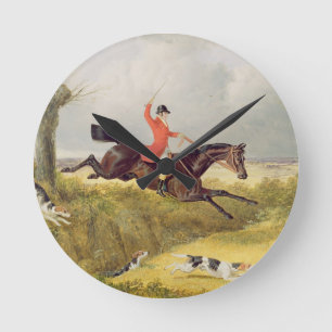 Clearing a Ditch, 1839 (oil on panel) Round Clock