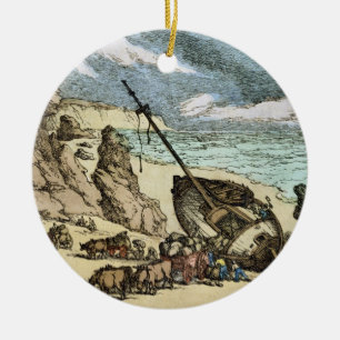 Clearing a Wreck on the North Coast of Cornwall, f Ceramic Tree Decoration